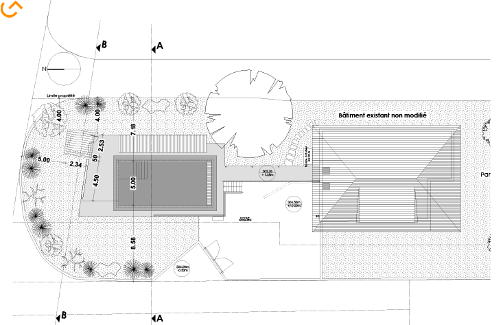 Plan Réalisation de la piscine d'une maison individuelle