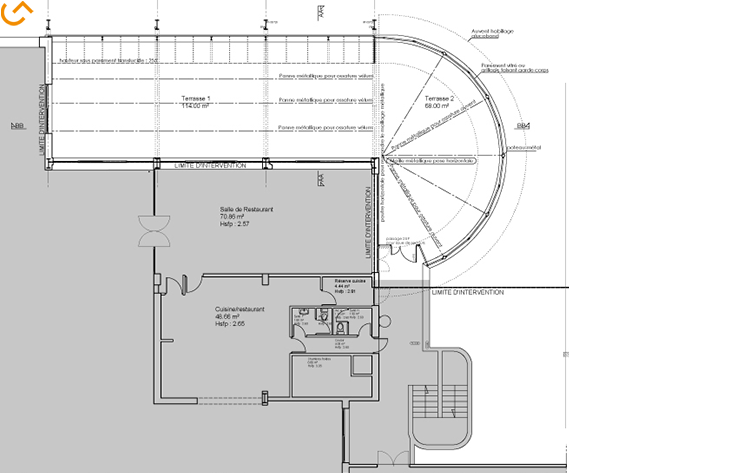 Plan Création d'une terrasse - Aéroport Chambéry-Savoie