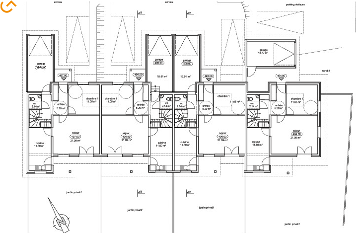 Plan Construction de logements collectifs à St Pierre de Curtille