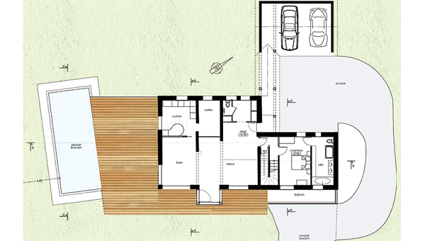 Plan Restructuration & extension d'une maison indivuduelle à Bassens