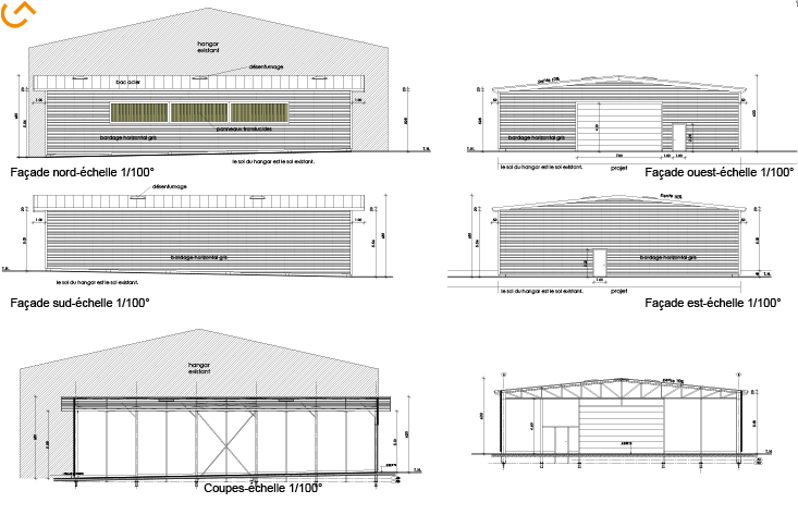 Plan Construction d’un hangar de stockage du matériel de piste - Aéroport Chambéry-Savoie