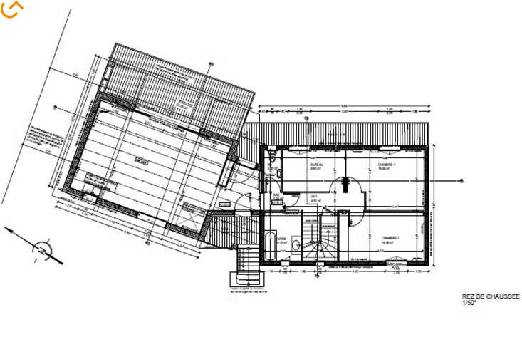 Plan Réhabilitation et extension d'une maison à Barberaz