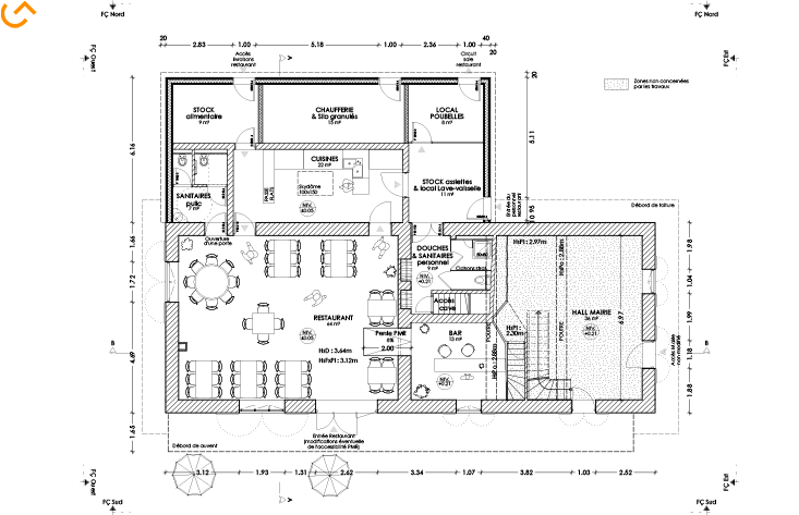 Plan Restructuration et extension de la mairie de St Christophe