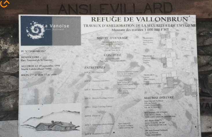 Plan Refuge de Vallonbrun - Vanoise